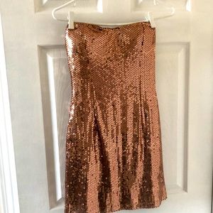 Strapless sequence dress